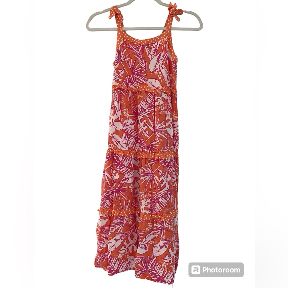 Tropical girls maxi dress, size L (10-12). 🌺
